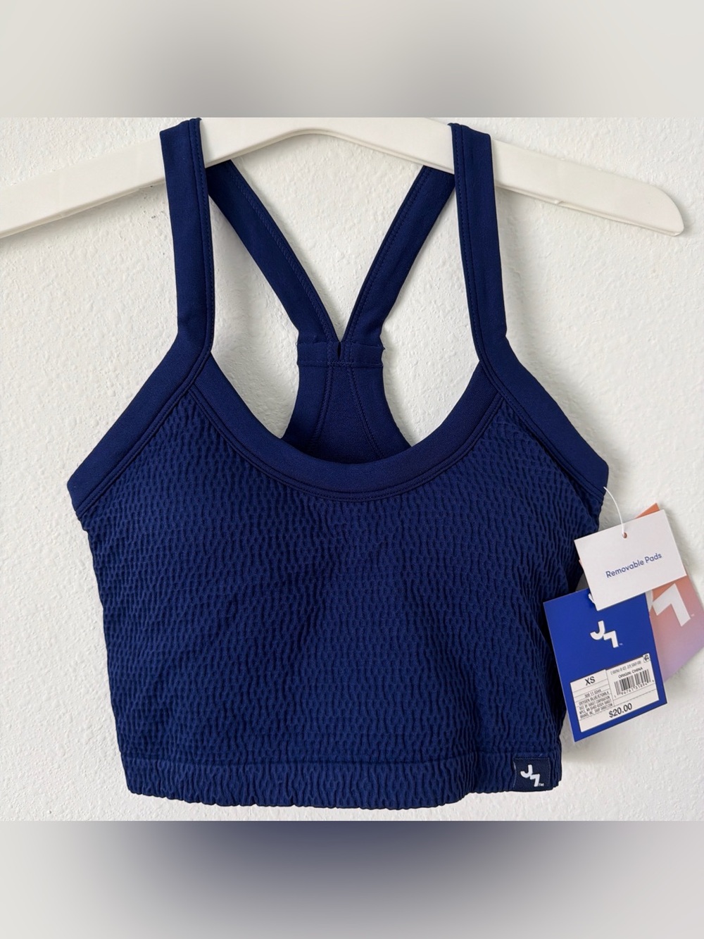 JoyLab Navy Textured Strappy Sports Bra